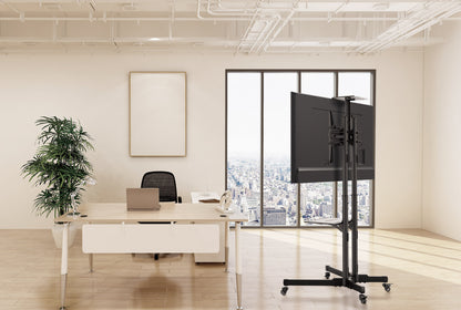 Economy Height-Adjustable Multimedia TV Cart, for 37" to 70" Displays Image 9
