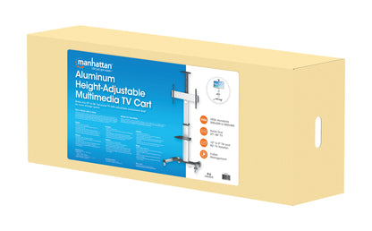 Aluminum Height-Adjustable Multimedia TV Cart, for 37" to 86" Displays Packaging Image 2