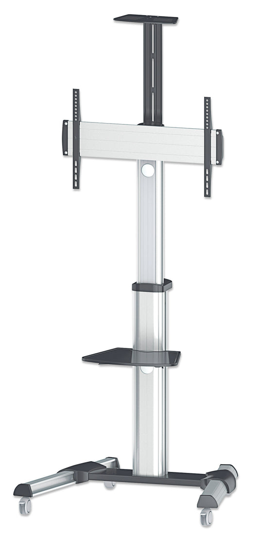 Aluminum Height-Adjustable Multimedia TV Cart, for 37" to 86" Displays Image 1