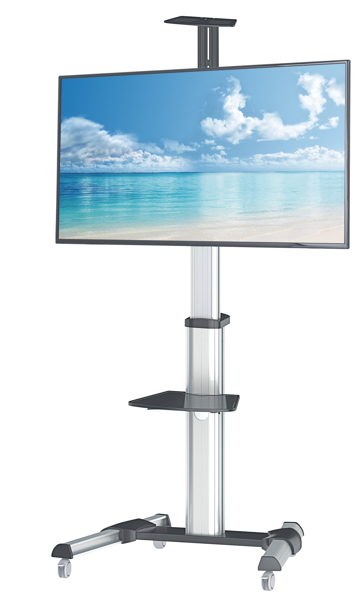 Aluminum Height-Adjustable Multimedia TV Cart, for 37" to 65" Displays Image 13