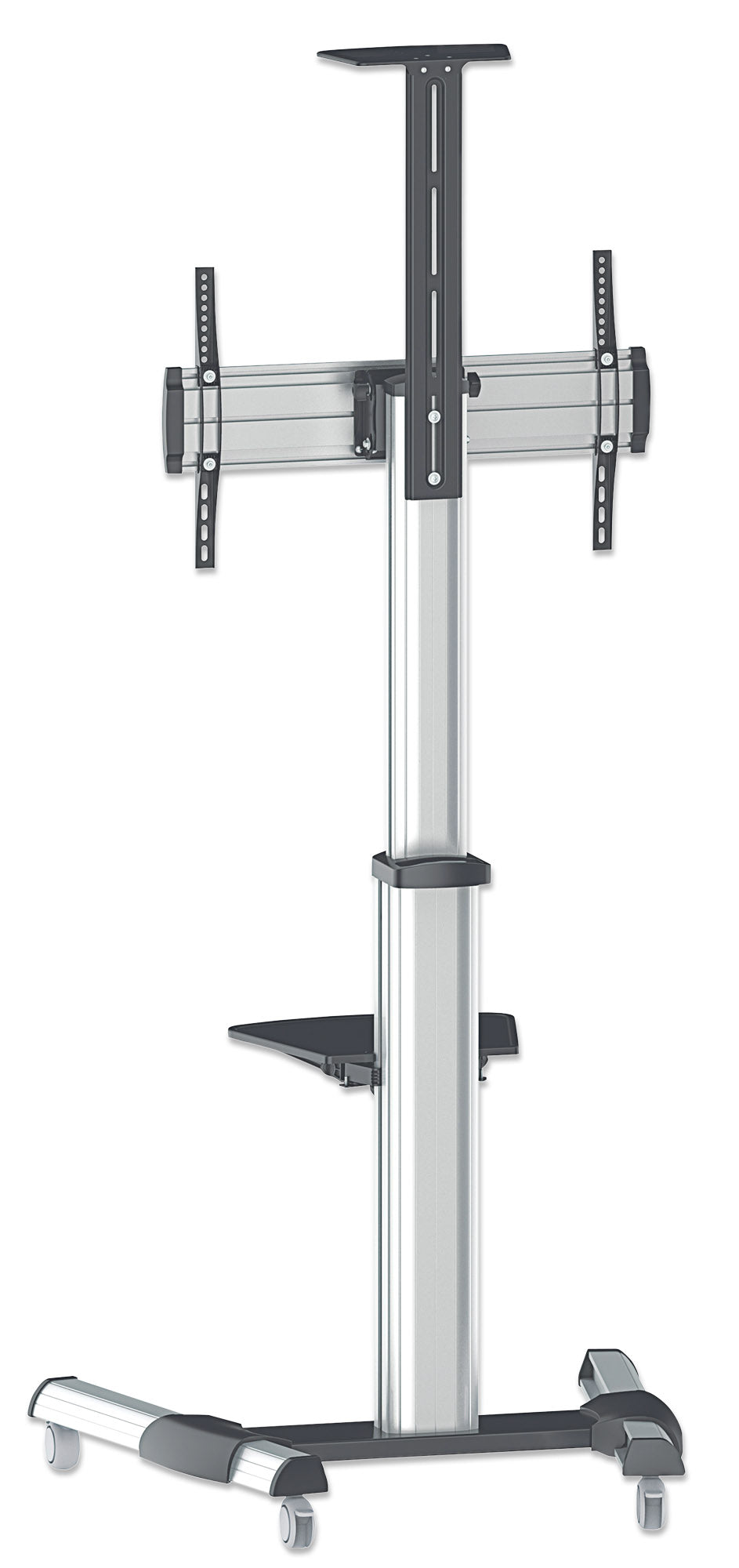 Aluminum Height-Adjustable Multimedia TV Cart, for 37" to 65" Displays Image 5