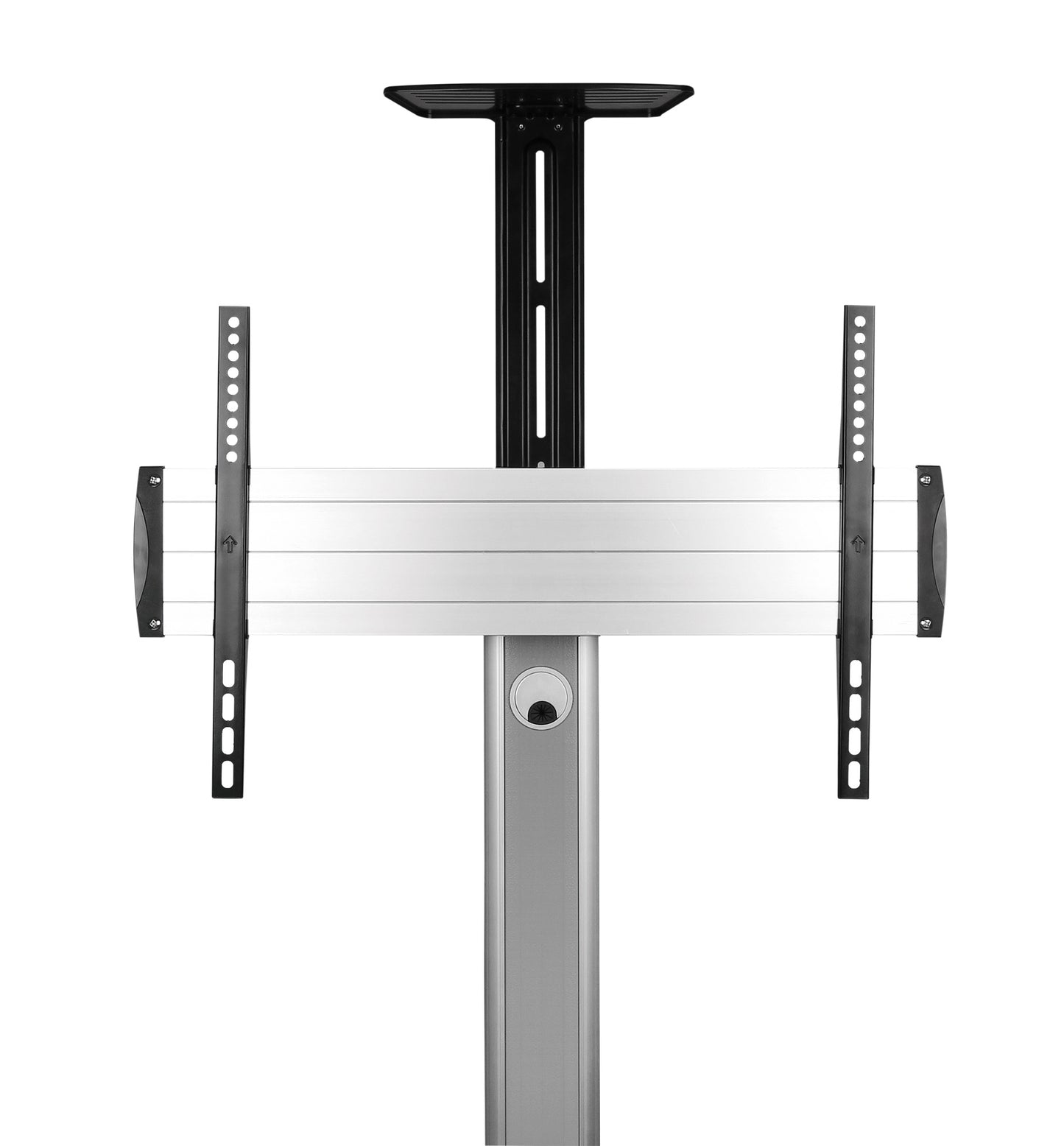 Aluminum Height-Adjustable Multimedia TV Cart, for 37" to 65" Displays Image 8