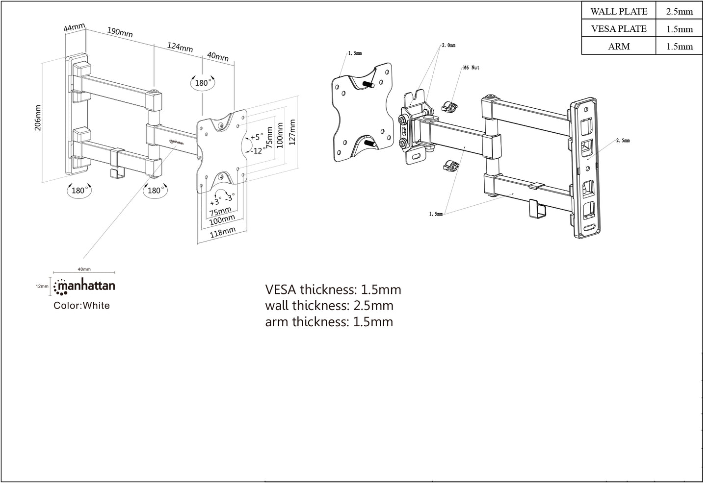 Universal Flat-Panel Articulating TV Wall Mount Image 7