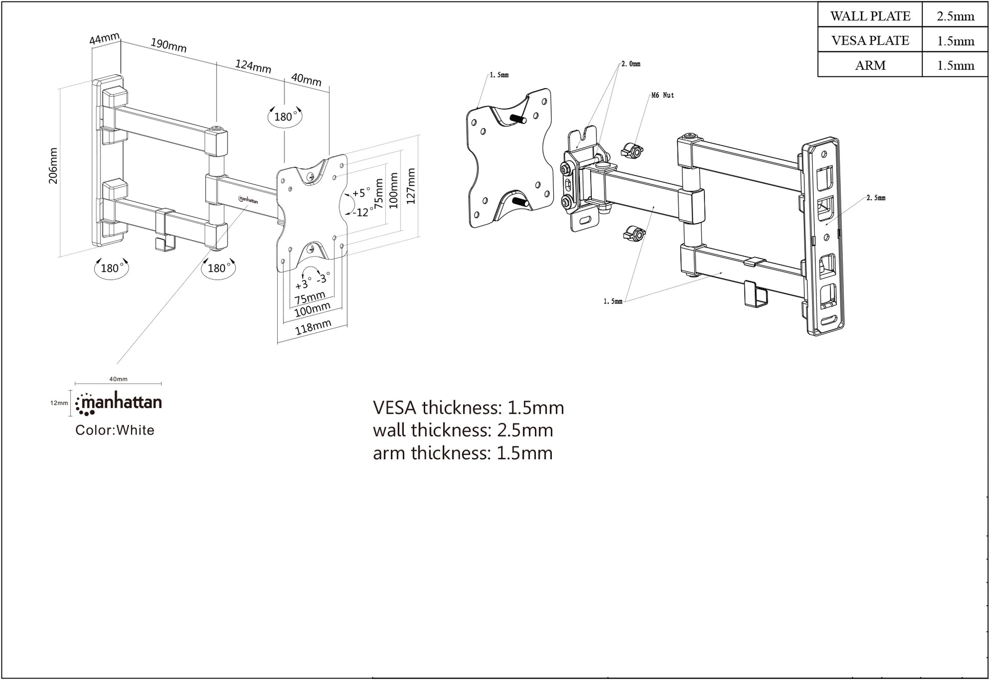 Universal Flat-Panel Articulating TV Wall Mount Image 7