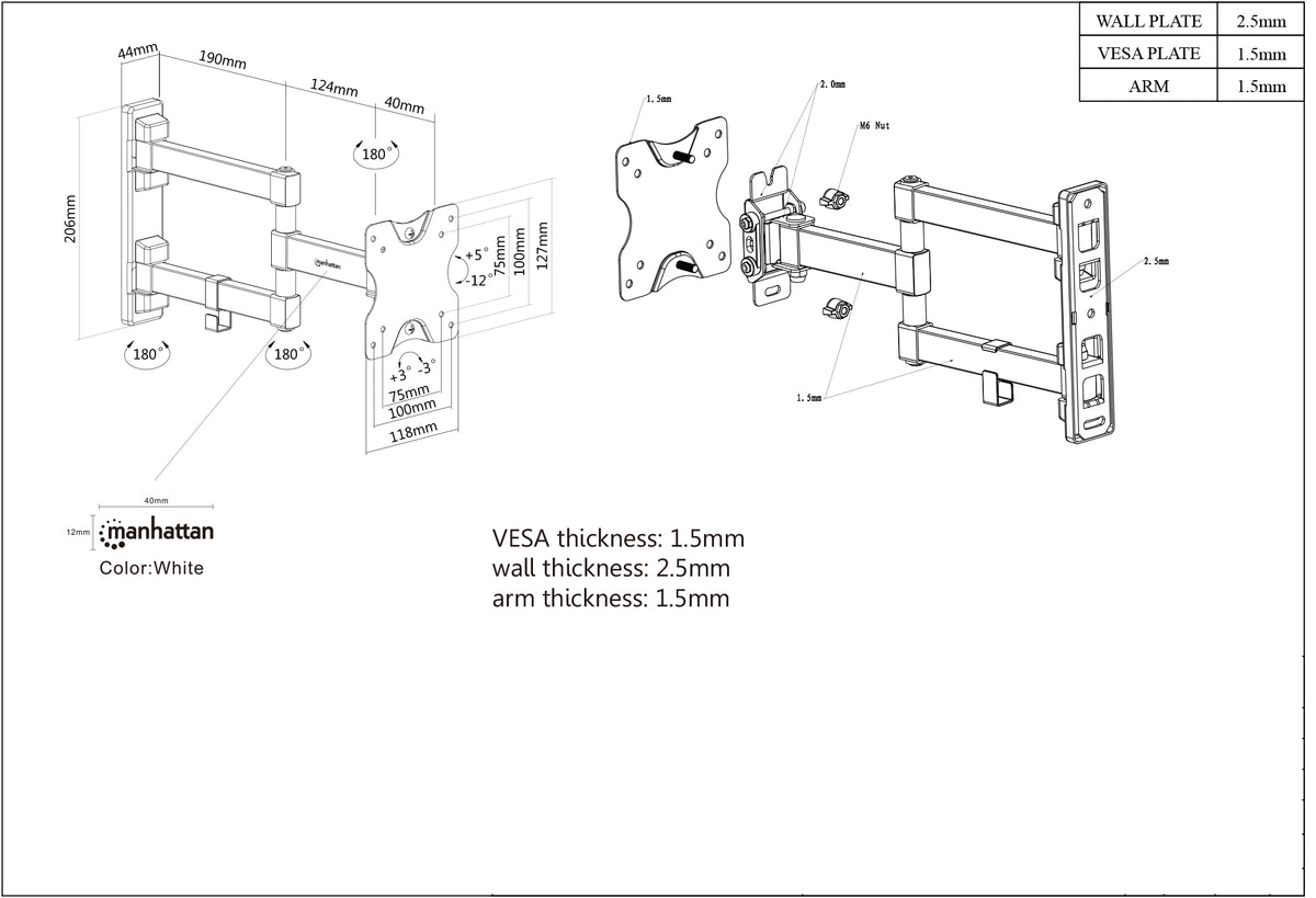 Universal Flat-Panel Articulating TV Wall Mount Image 7