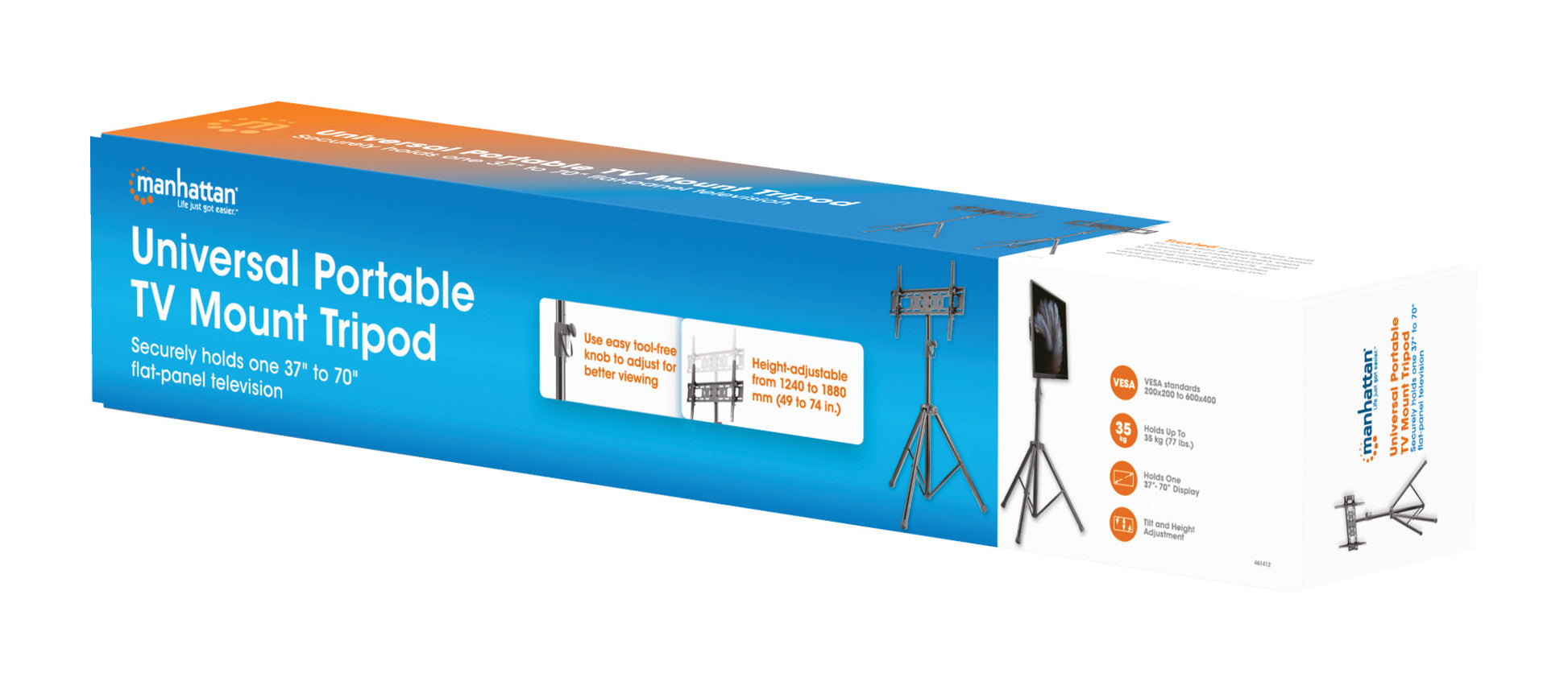 Universal Portable TV Mount Tripod, for 37" to 70" Displays Packaging Image 2
