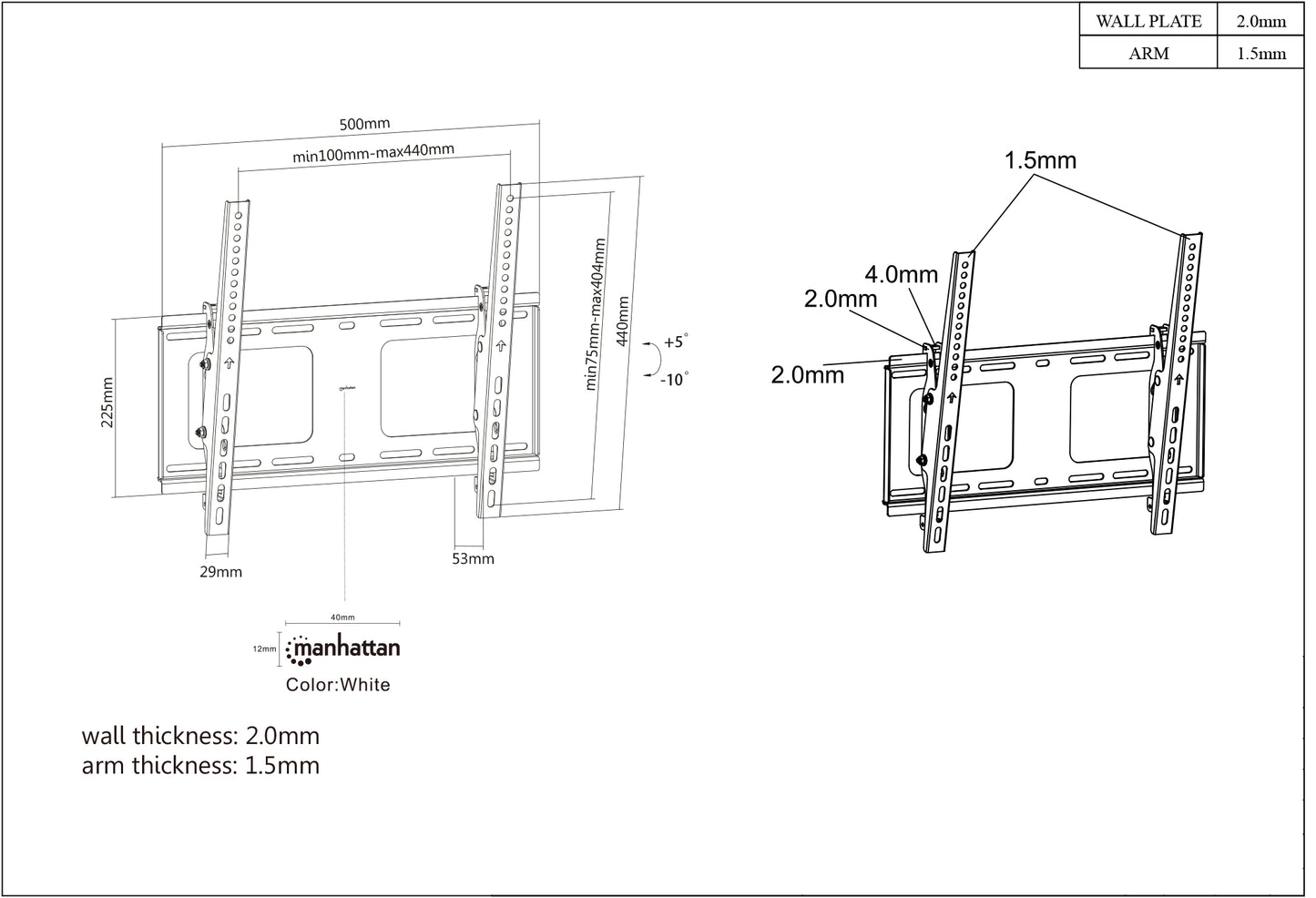 Universal Flat-Panel TV Tilting Wall Mount with Post-Leveling Adjustment Image 9