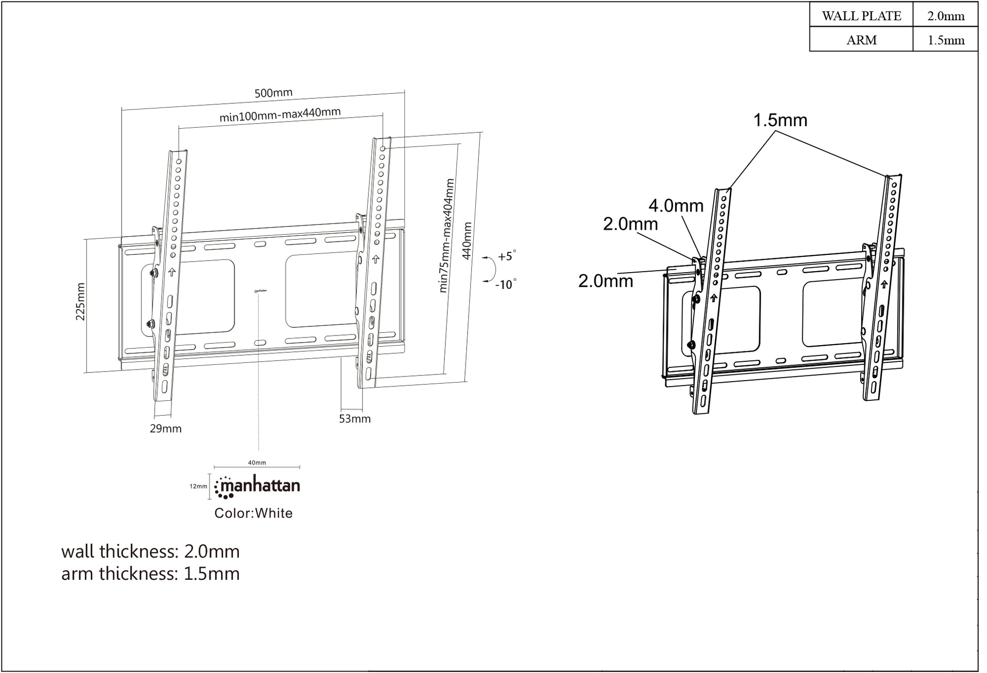 Universal Flat-Panel TV Tilting Wall Mount with Post-Leveling Adjustment Image 9