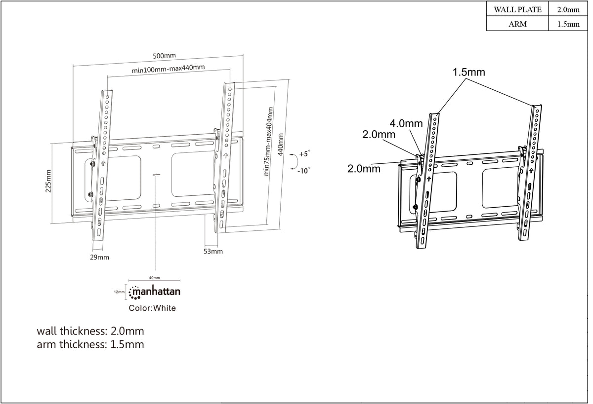 Universal Flat-Panel TV Tilting Wall Mount with Post-Leveling Adjustment Image 9