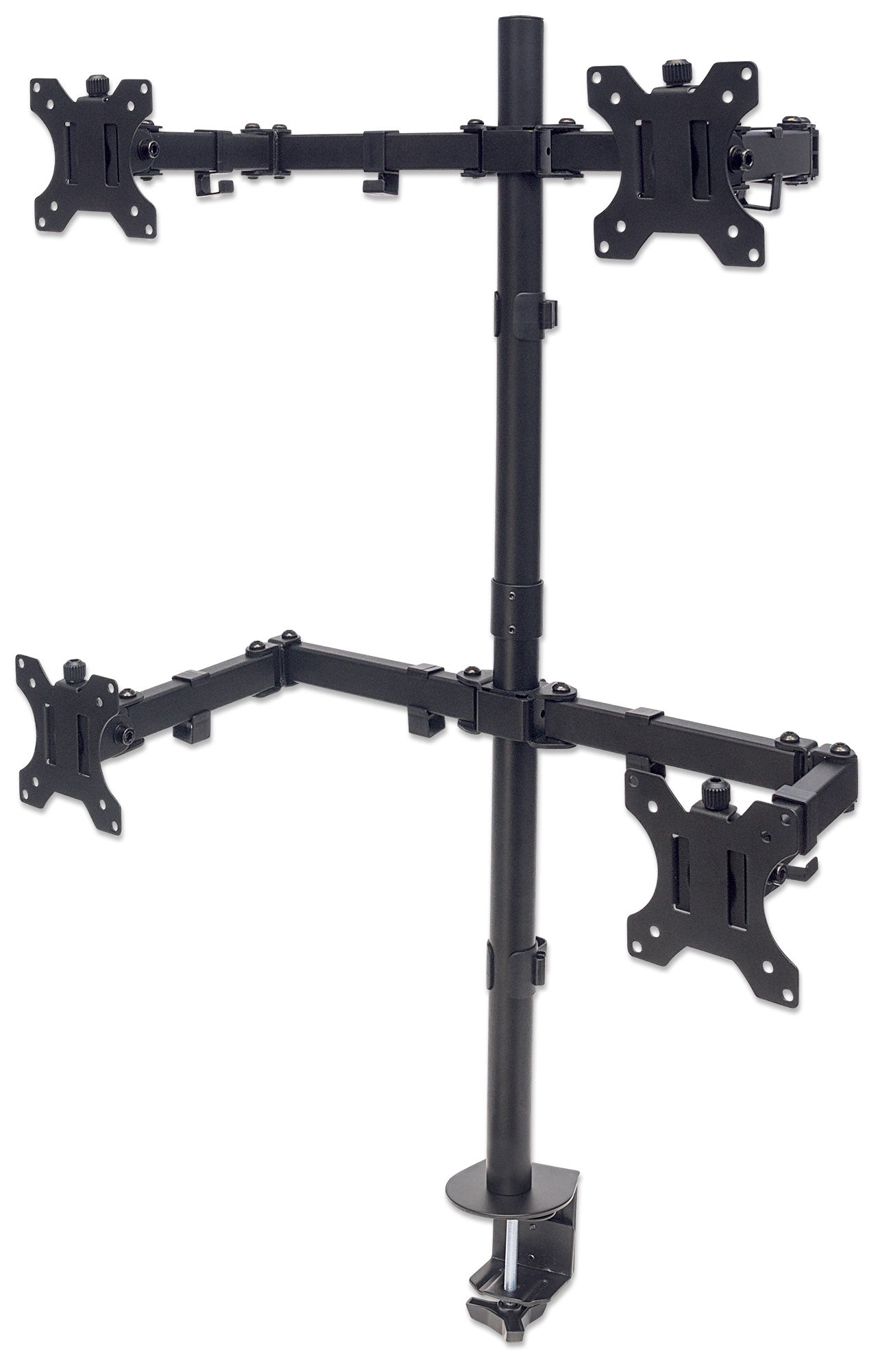 Universal Four Monitor Mount with Double-Link Swing Arms Image 1