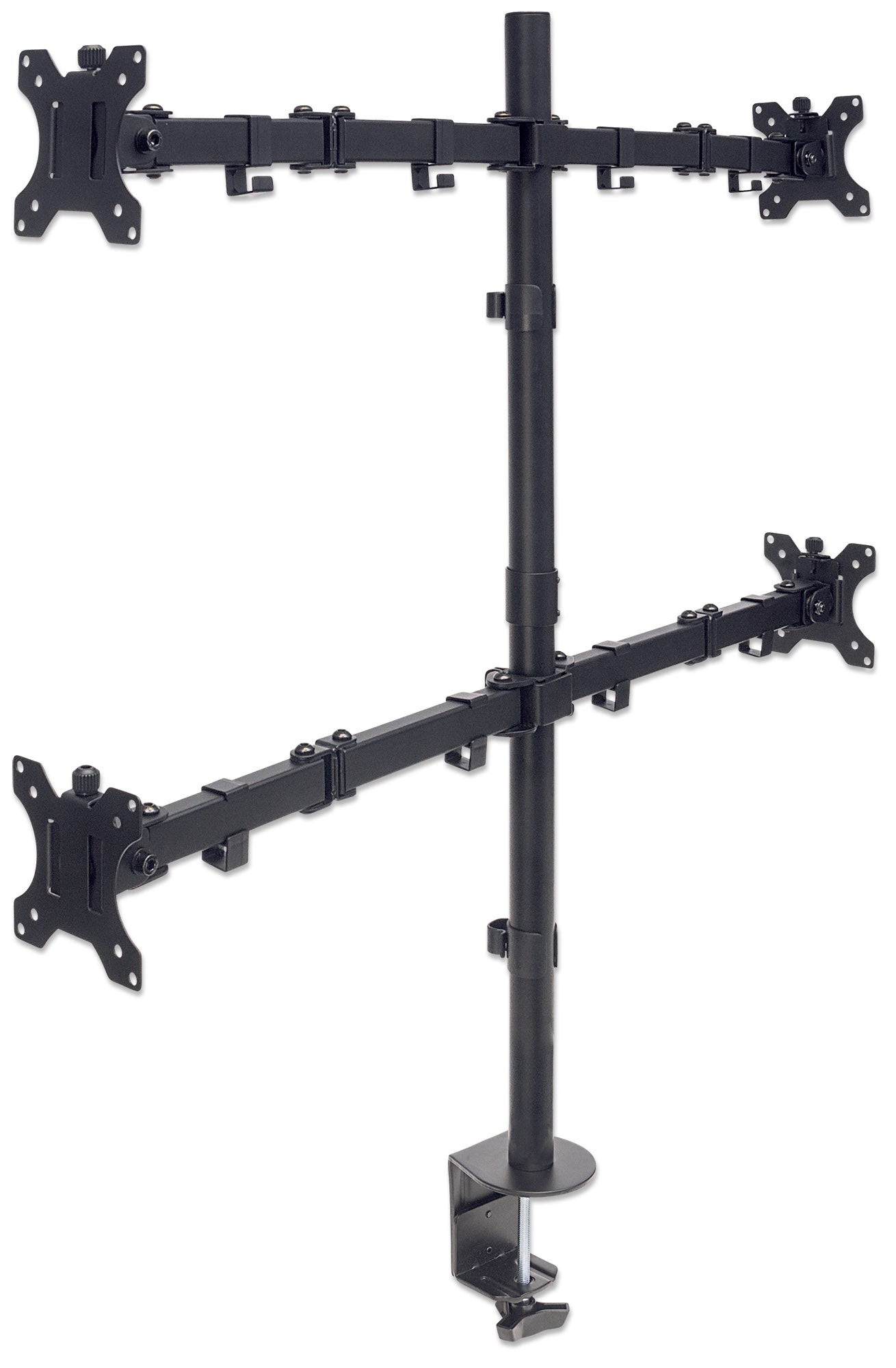 Universal Four Monitor Mount with Double-Link Swing Arms Image 3
