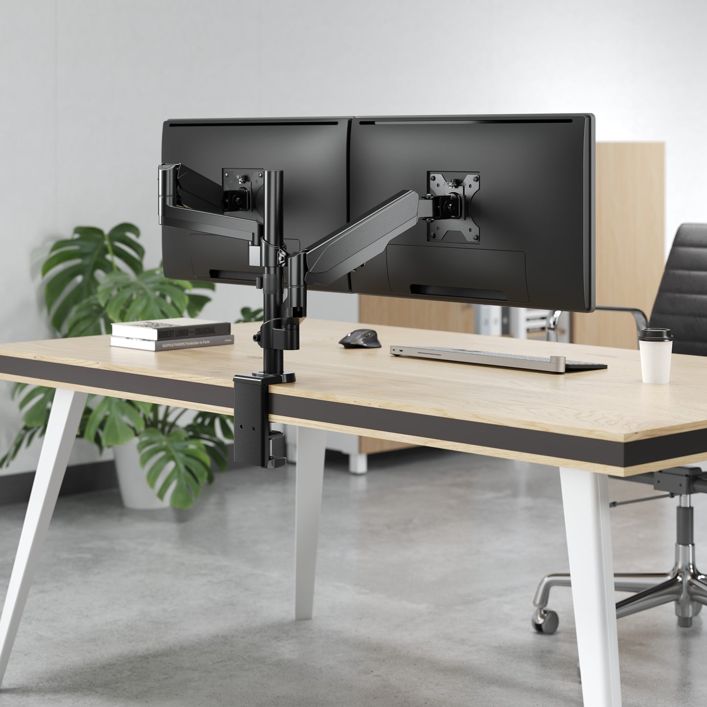 Universal Gas Spring Monitor Mount with Height-Adjustable Arms, for 17" to 32" Displays Image 8