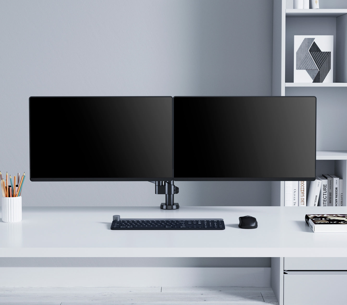 Universal Gas Spring Monitor Mount with Height-Adjustable Arms, for 17" to 32" Displays Image 10