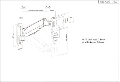 Universal Gas Spring Monitor Wall Mount Image 8