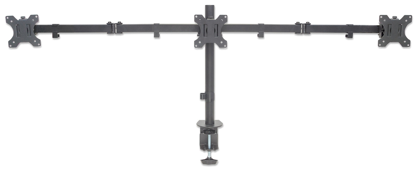 Triple Monitor Mount with Center Mount and Double-Link Swing Arms, for 13" to 27" Displays Image 5