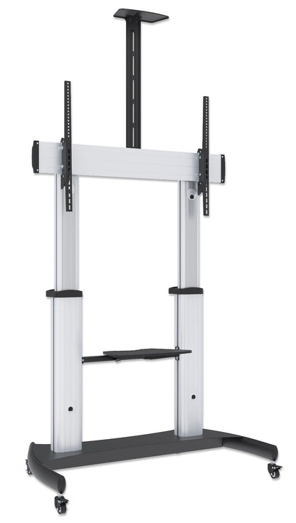 Aluminum Heavy-Duty Height-Adjustable Multimedia TV Cart, for 60" to 100" Displays Image 3