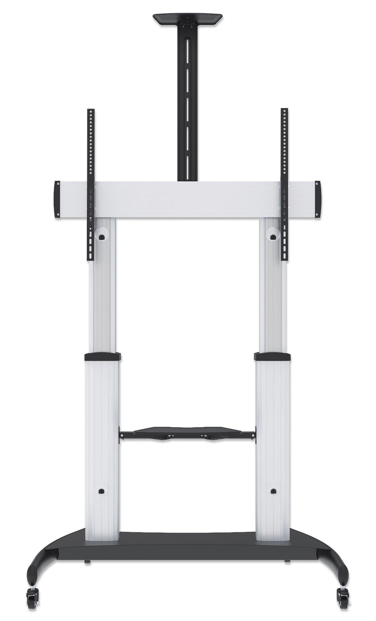 Aluminum Heavy-Duty Height-Adjustable Multimedia TV Cart, for 60" to 100" Displays Image 4