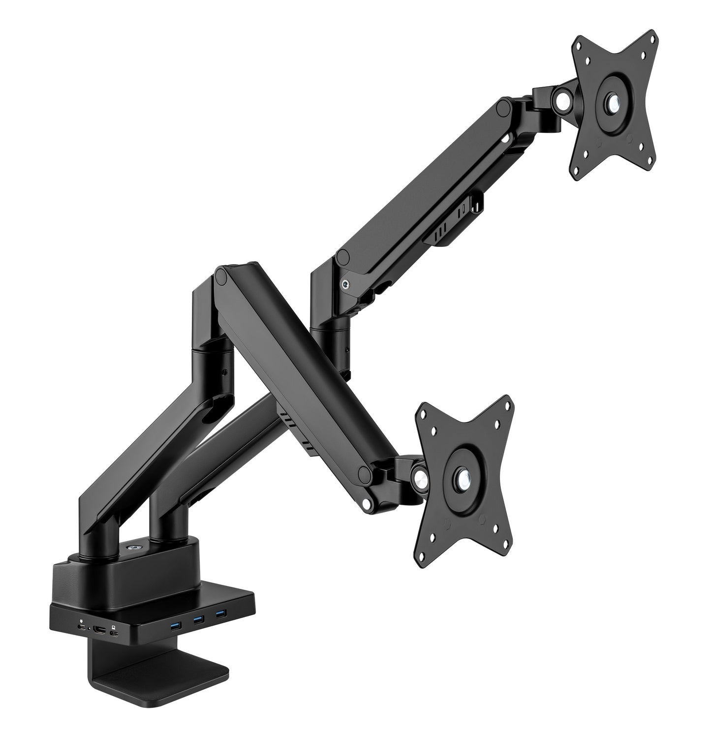 Aluminum Gas Spring Dual Monitor Desk Mount with 8-in-1 Docking Station Image 11