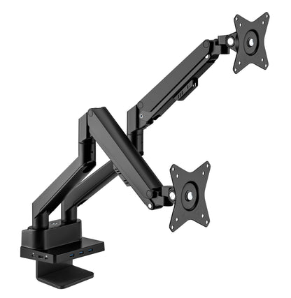 Aluminum Gas Spring Dual Monitor Desk Mount with 8-in-1 Docking Station Image 11