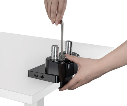Aluminum Gas Spring Dual Monitor Desk Mount with 8-in-1 Docking Station Image 15