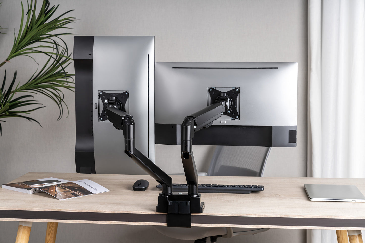 Aluminum Gas Spring Dual Monitor Desk Mount with 8-in-1 Docking Station Image 7
