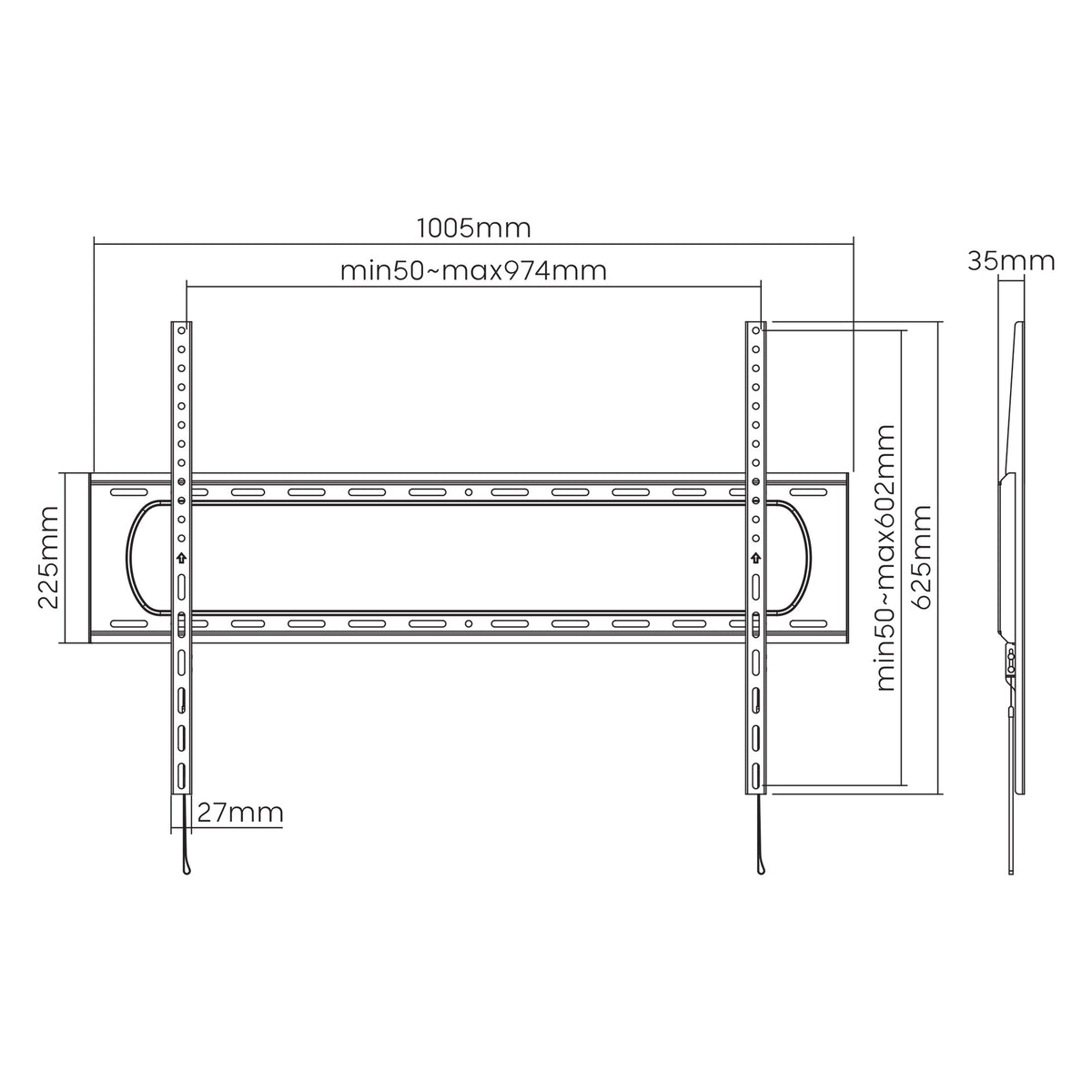 Heavy-Duty Low-Profile Large-Screen Fixed TV Wall Mount, for 60" to 120" Displays Image 13