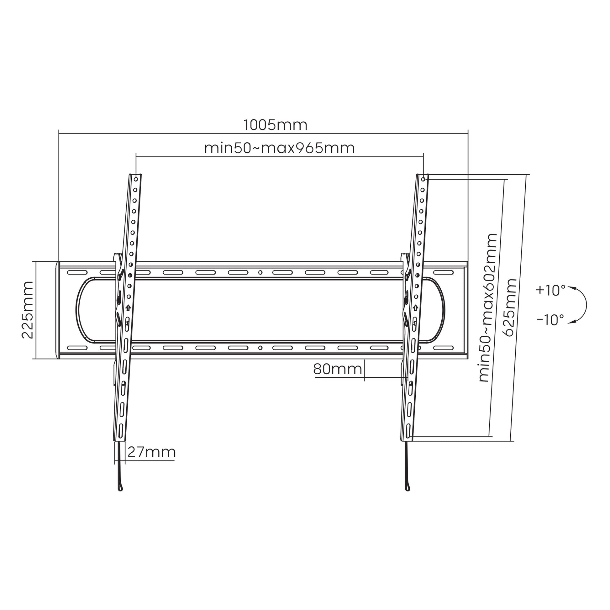 Heavy-Duty Large-Screen Tilting TV Wall Mount, for 60" to 120" Displays Image 14