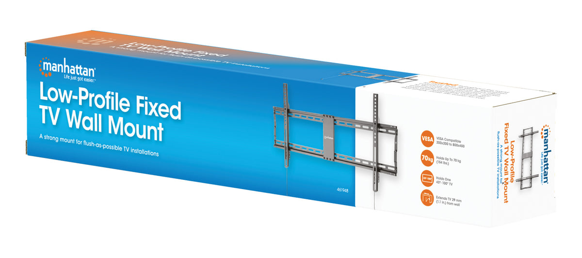 Low-Profile Fixed TV Wall Mount, for 43" to 100" Displays Packaging Image 2