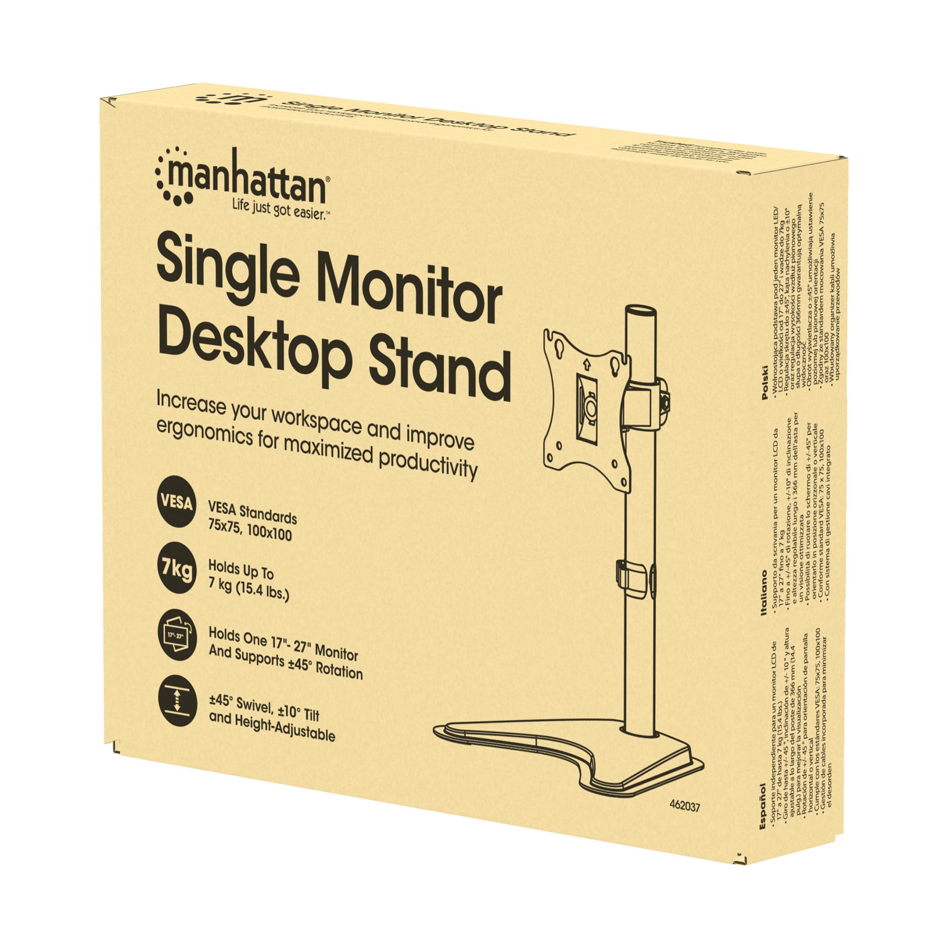 Single Monitor Desktop Stand Packaging Image 2