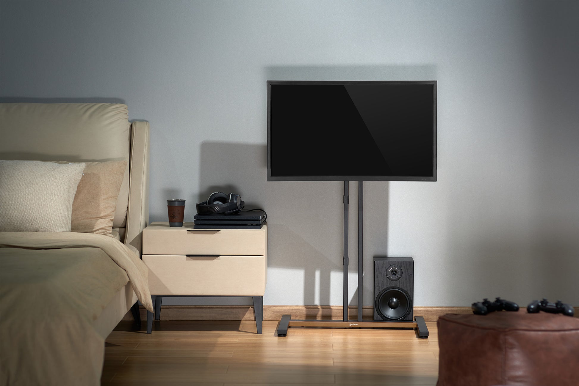Compact Height-Adjustable TV Cart / Stand, for 34" to 55" Displays Image 11