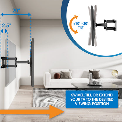 Outdoor Full-Motion TV Wall Mount, for 37" to 86" Displays Image 12