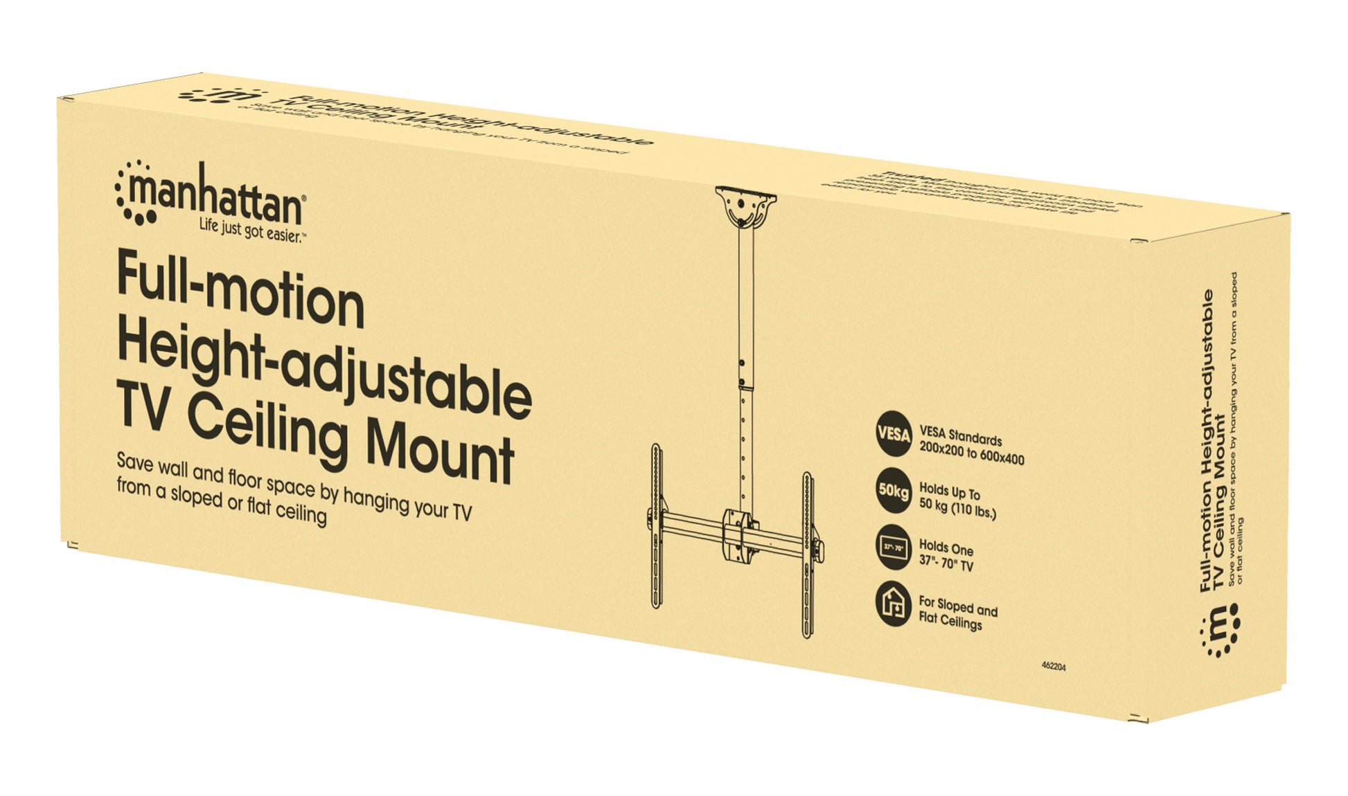 Full-motion Height-Adjustable TV Ceiling Mount Packaging Image 2