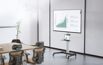 Aluminum Height-Adjustable Multimedia TV Cart, for 37" to 86" Displays Image 13