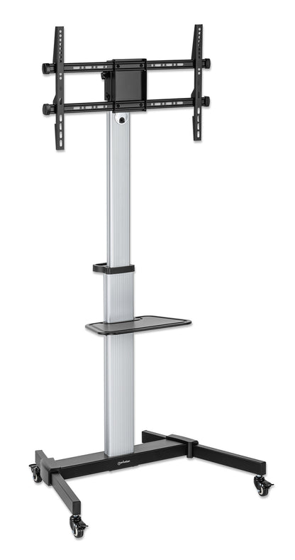 Aluminum Height-Adjustable Multimedia TV Cart, for 37" to 86" Displays Image 3