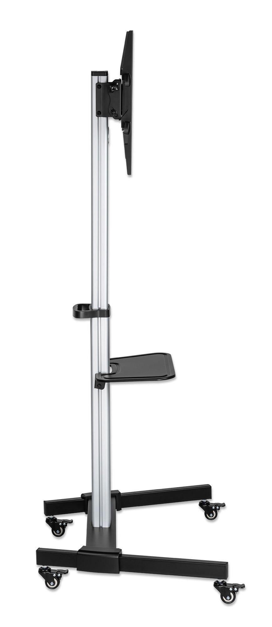 Aluminum Height-Adjustable Multimedia TV Cart, for 37" to 86" Displays Image 5