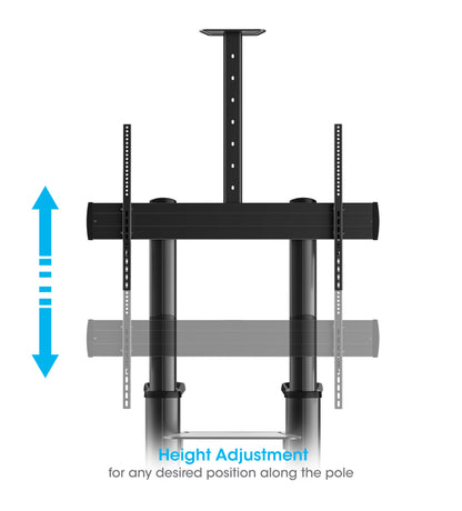 Aluminum Heavy-Duty Large-Screen Height-Adjustable Multimedia TV Cart Image 11