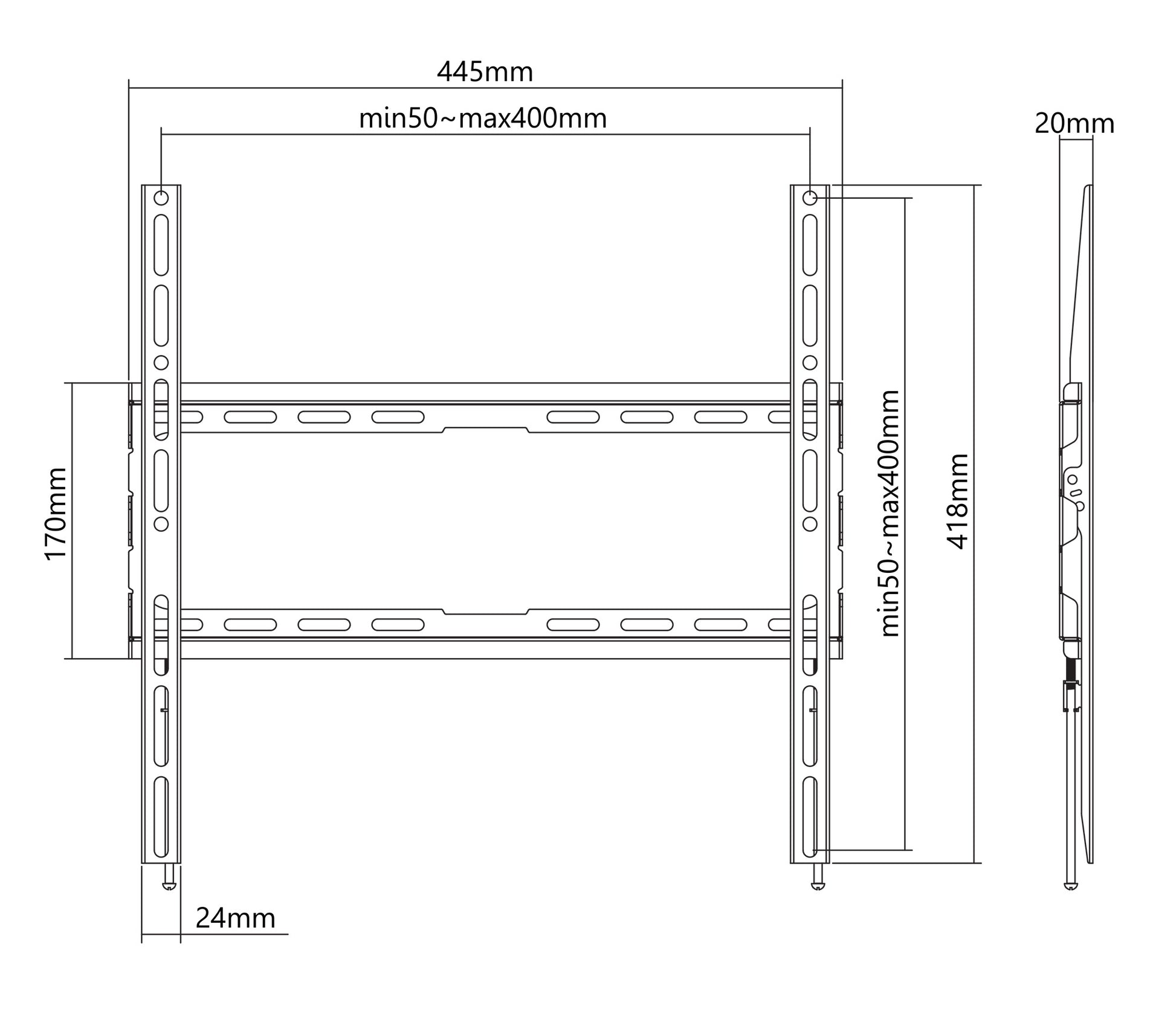 Low-Profile Fixed TV Wall Mount, for 32" to 70" Displays Image 6