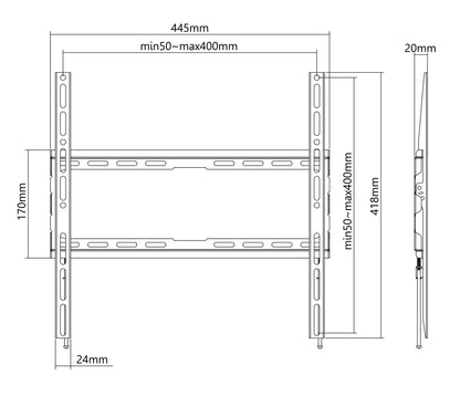 Low-Profile Fixed TV Wall Mount, for 32" to 70" Displays Image 6