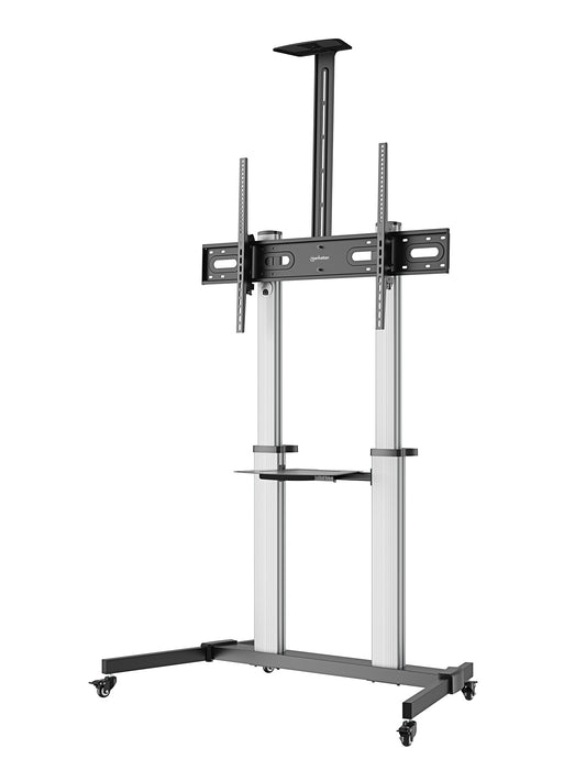 Aluminum Height-Adjustable Multimedia TV Cart, for 60" to 100" Displays Image 1
