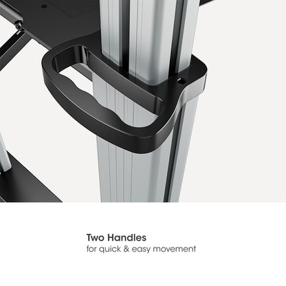 Aluminum Height-Adjustable Multimedia TV Cart, for 60" to 100" Displays Image 11