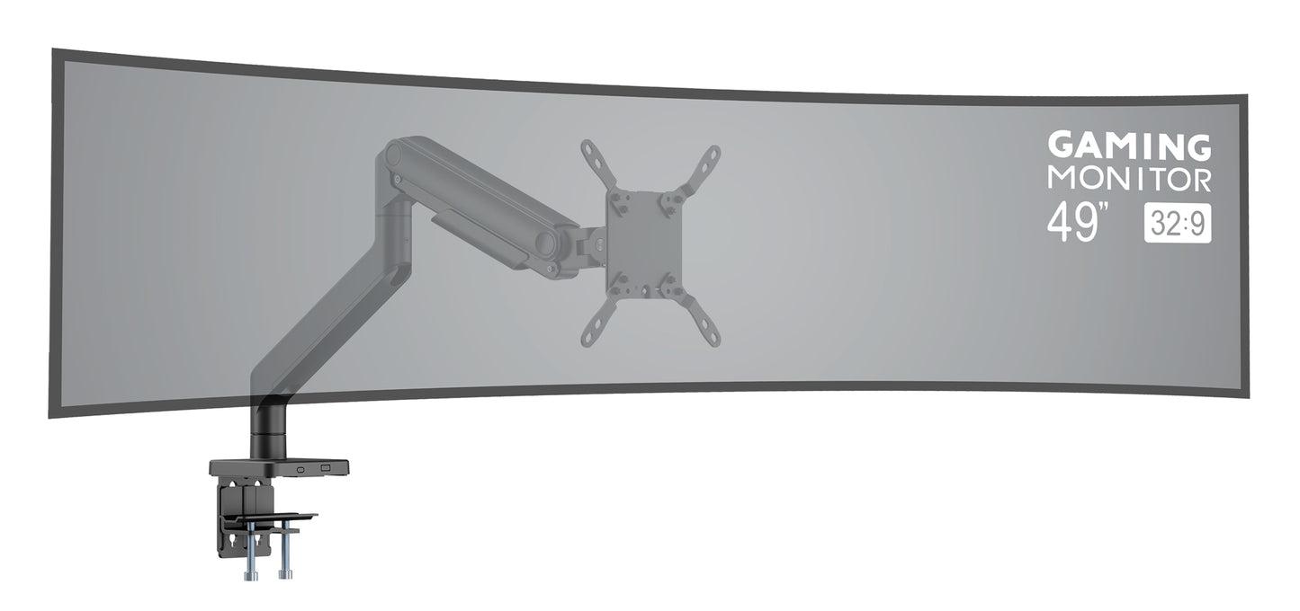 Heavy-Duty Aluminum Mechanical Spring Single Monitor Desk Mount,  for 17" to 49" Displays Image 15