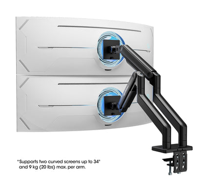 Heavy-Duty Aluminum Mechanical Spring Dual Monitor Desk Mount Image 11
