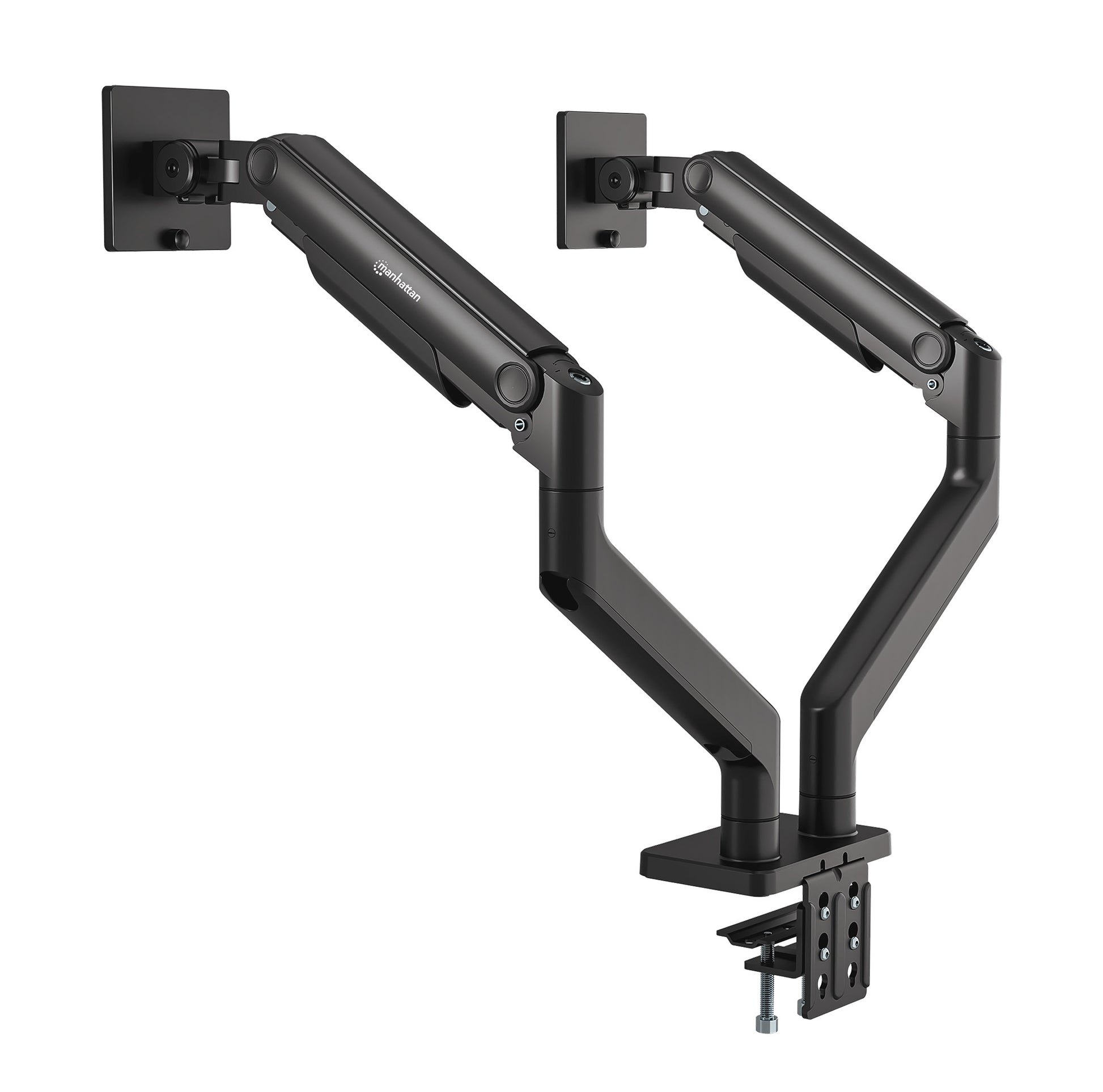 Heavy-Duty Aluminum Mechanical Spring Dual Monitor Desk Mount Image 8