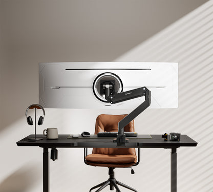 Ultra Heavy-Duty Aluminum Gas Spring Single Monitor Desk Mount with USB Ports Image 3