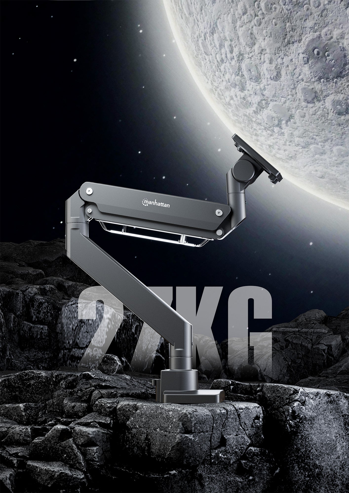 Ultra Heavy-Duty Aluminum Gas Spring Single Monitor Desk Mount with USB Ports Image 10