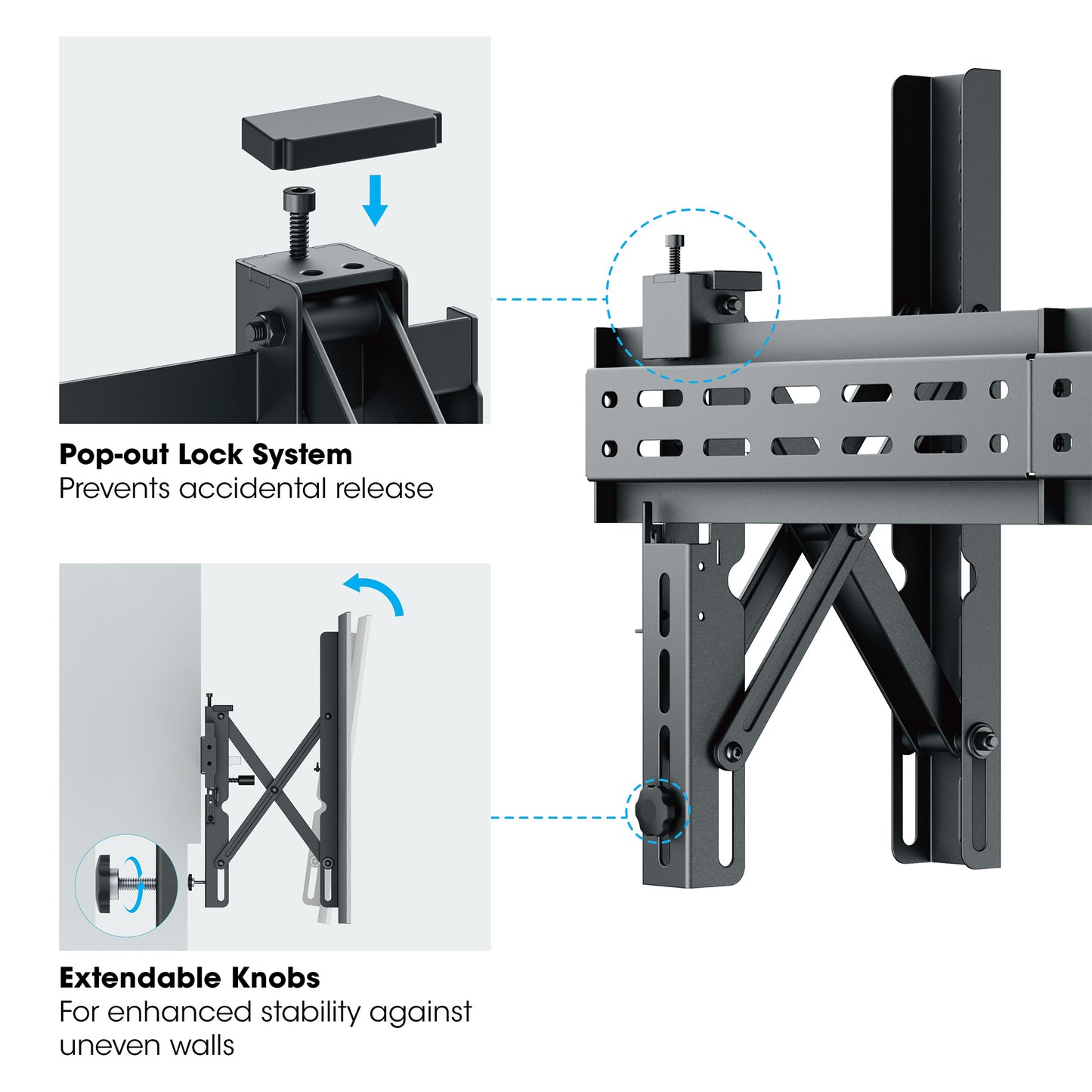 Adjustable Video Wall Mount with Pop-Out Design Image 14
