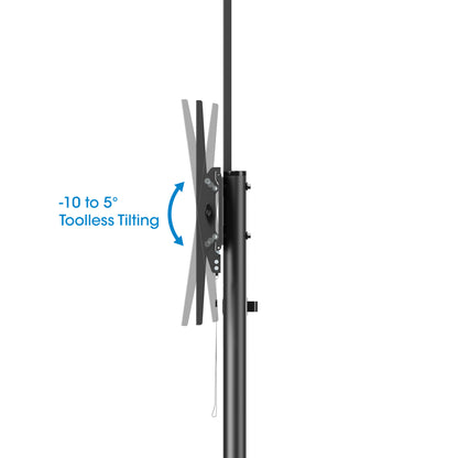 Economy Height-Adjustable Multimedia TV Cart, for 37" to 70" Displays Image 11