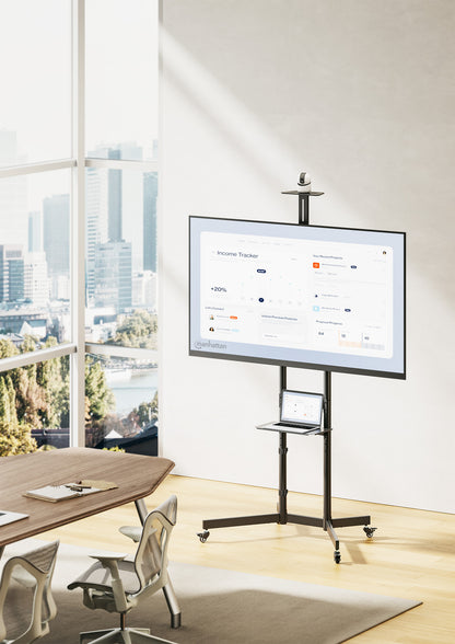 Economy Height-Adjustable Multimedia TV Cart, for 37" to 70" Displays Image 3