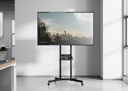 Economy Height-Adjustable Multimedia TV Cart, for 37" to 70" Displays Image 7