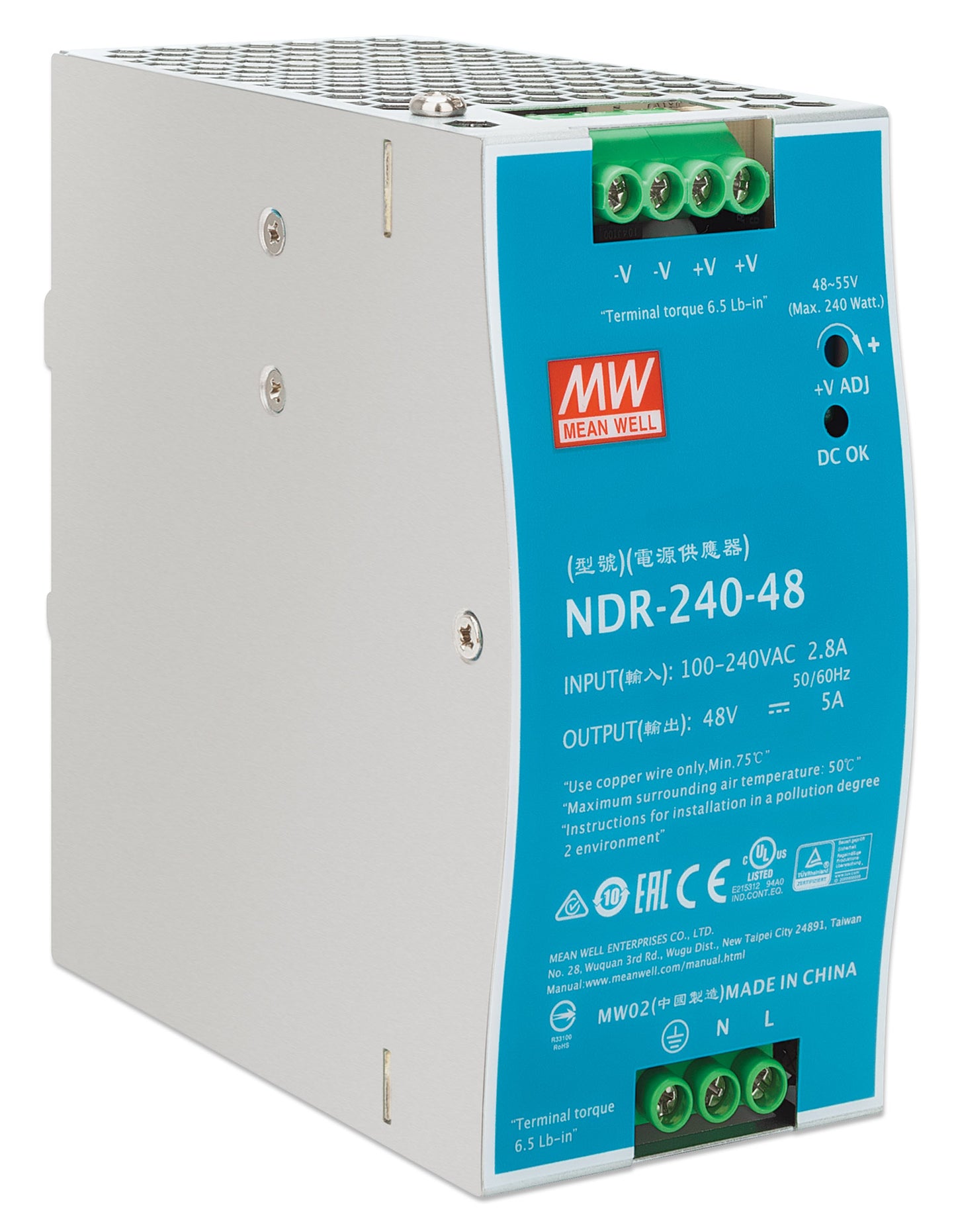 Industrial DIN-Rail Mount Power Supply Unit (PSU) 240W Image 2